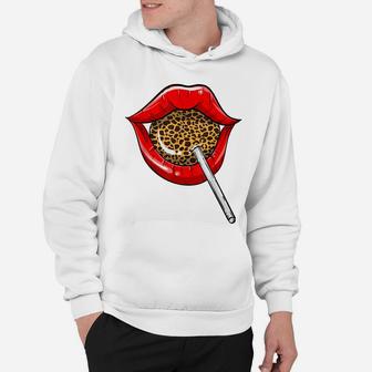 Funny Red Lip Leopard Print Gift | Cheetah Lolly Men Women Hoodie | Crazezy UK