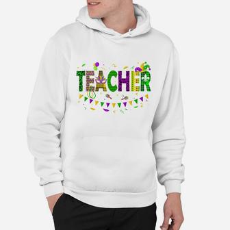 Funny Teacher Mardi Gras Family Matching Outfit Hoodie | Crazezy