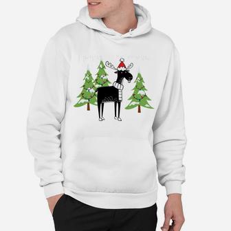 Funny Xmas Moose Pun Merry Kissmoose Tshirt Clothes Women Sweatshirt Hoodie | Crazezy UK