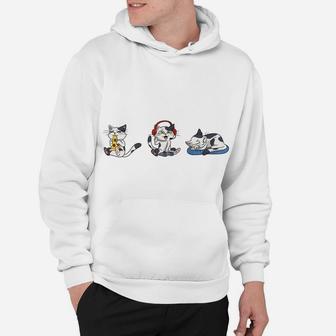 Gamer Cat Triathlet Eating Gaming Sleeping Sweatshirt Hoodie | Crazezy DE