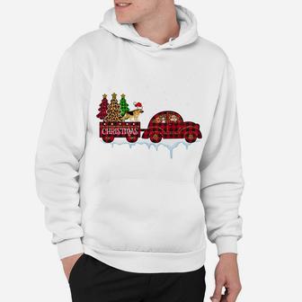 German Shepherd Dog Christmas Red Plaid Truck Xmas Tree Gift Sweatshirt Hoodie | Crazezy DE