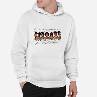 God Says You Are Black Queen African American Women Hoodie | Crazezy