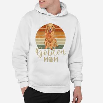 Golden Mom Retro Sunset Golden Retriever Lover Gift Dog Mama Hoodie | Crazezy UK
