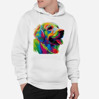 Golden Retriever Mama Colorful Art Dog Dad Pet Hoodie | Crazezy UK