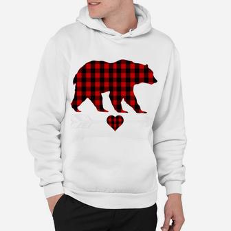Grandma Bear Christmas Pajama Red Plaid Buffalo Family Gifts Hoodie | Crazezy AU