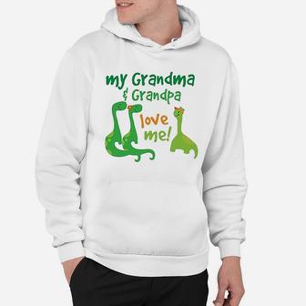 Grandma Grandpa Love Me Dinosaurs Hoodie | Crazezy UK