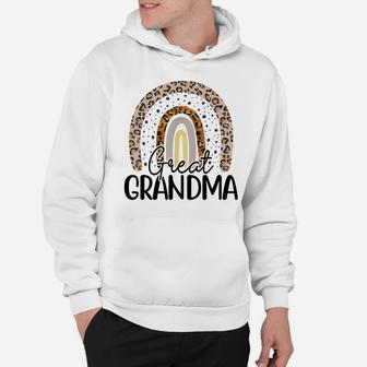 Great Grandma Funny Leopard Boho Rainbow Family Hoodie | Crazezy