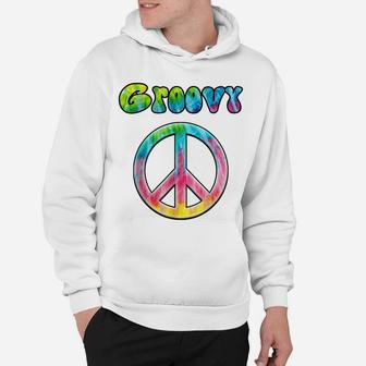 Groovy 70'S Retro Vintage Tie Dye Hippie Peace Sign Hoodie | Crazezy