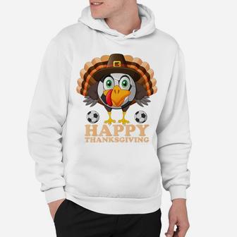 Happy Thanksgiving Boys Kids Turkey Football Soccer Ball Hoodie | Crazezy UK