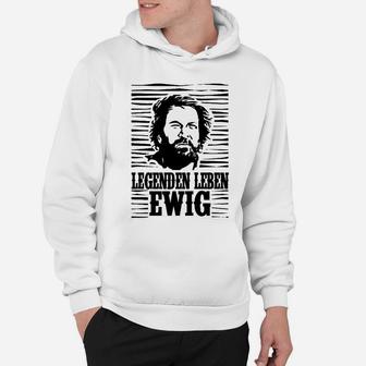 Herren-Hoodie mit Portrait Legenden leben ewig – Klassisch Weiß - Seseable