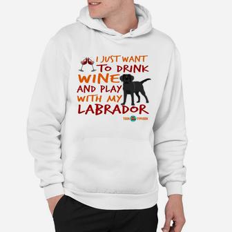 Hilarious Labrador Drink Wine And Play Hoodie - Thegiftio