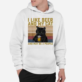 I Like Beer My Cat And Maybe 3 People Cat Lovers Gift Hoodie | Crazezy