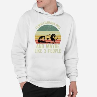 I Like Guinea Pigs And Maybe 3 People Retro Funny Guinea Pig Hoodie | Crazezy