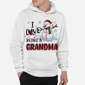 I Love Being A Grandma Cute Hearts Snowflakes Snowman Gifts Hoodie | Crazezy UK