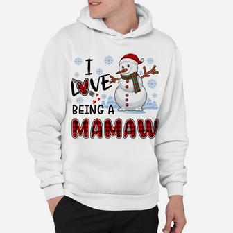 I Love Being A Mamaw Cute Hearts Snowflakes Snowman Gifts Sweatshirt Hoodie | Crazezy CA