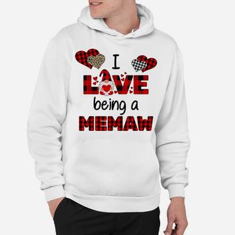 I Love Being A Memaw - Gnome Heart Valentine Day Hoodie | Crazezy