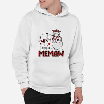 I Love Being A Memaw Snowman - Christmas Gift Hoodie | Crazezy CA