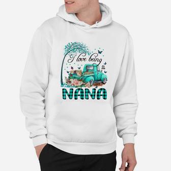 I Love Being Nana Truck Flower Hoodie | Crazezy
