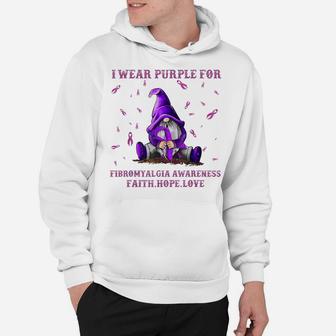 I Wear Purple For Fibromyalgia Awareness Costume Gnome Lover Hoodie | Crazezy UK