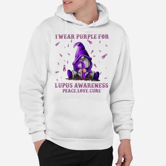 I Wear Purple For Lupus Awareness Gift Gnome Lover Hoodie | Crazezy