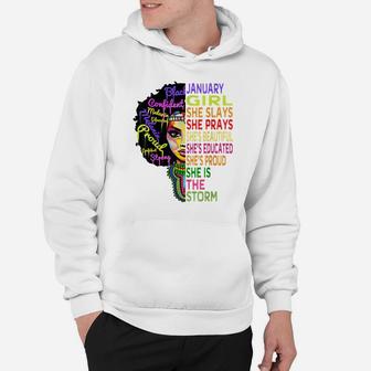 January Birthday Shirts For Women - Black African Queen Gift Hoodie | Crazezy UK