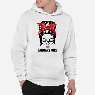 January Girl Woman Face Wink Eyes Lady Face Birthday Hoodie | Crazezy UK