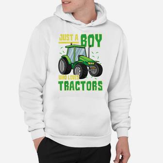 Just A Boy Who Loves Tractors Farm Truck Toddler Hoodie | Crazezy UK