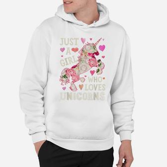 Just A Girl Who Loves Unicorns Unicorn Silhouette Flower Hoodie | Crazezy UK