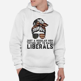 Just A Regular Mom Trying Not To Raise Liberals Funny Mom Hoodie | Crazezy DE