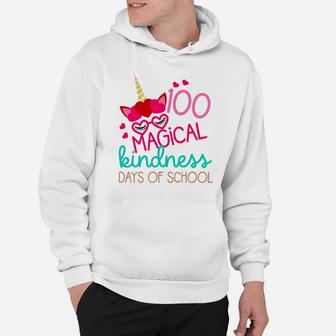 Kids 100 Days School Gift Little Girls 100 Magical Kindness Days Hoodie | Crazezy UK