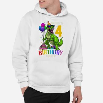 Kids 4Th Birthday Boy T Rex Dinosaur Dino Party Gift Hoodie | Crazezy AU