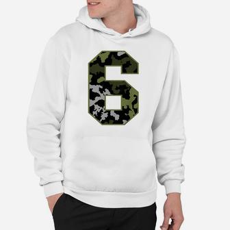Kids 6Th Birthday Gift Army Green Camo Number Hoodie | Crazezy UK