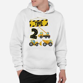 Kids Construction Truck 2Nd Birthday Boy Digger 2 Year Old Hoodie | Crazezy UK