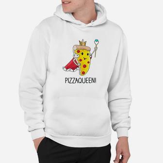 Kids Funny Pizza Queen Salami Pizza Fast Food Girl Hoodie | Crazezy DE