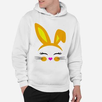 Kids Girls Easter Bunny Face With Flower Toddler Baby Daughter Hoodie | Crazezy UK