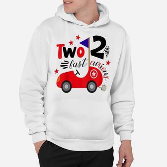 Kids Two Fast 2 Curious Funny 2Nd Birthday Second 2 Years Bday Hoodie | Crazezy