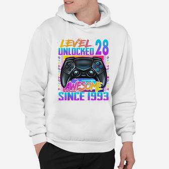 Level 28 Unlocked Awesome Since 1993 28Th Birthday Gaming Hoodie | Crazezy UK