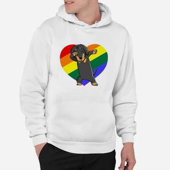 Lgbt Dachshund Dabbing Dog Breeds Funny Gift Hoodie - Seseable