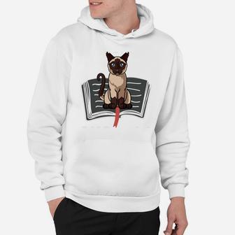 Life Is Better With Books & Cats Funny Siamese Cat Sweatshirt Hoodie | Crazezy