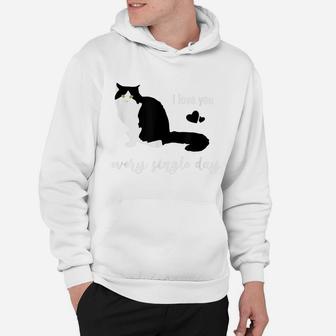 Love Black Cat With Heart For A Single Valentine Day Gift Hoodie | Crazezy