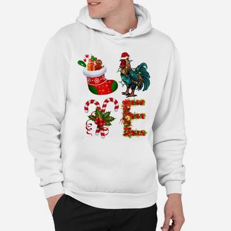 Love Chicken Christmas Funny Santa Hat Christmas Hoodie | Crazezy DE