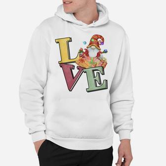 Love Christmas Gnome With Gifts Funny Xmas Pajama Nordic Elf Hoodie | Crazezy UK