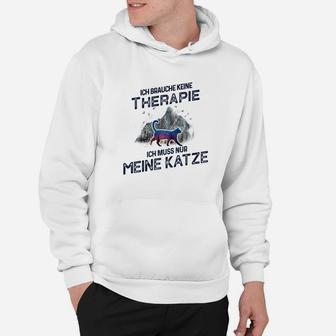 Lustiges Katzen-Themen Hoodie – Therapie? Nur meine Katze! - Seseable