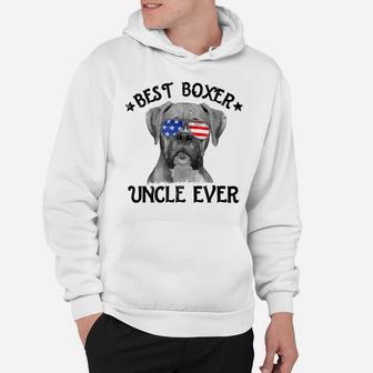 Mens Best Boxer Uncle Ever Dog Dad American Flag 4Th Of July Hoodie | Crazezy