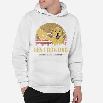 Mens Best Dog Dad Ever Golden Retriever Retro Puppy Lover Design Hoodie | Crazezy