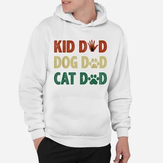 Mens Funny Kid Dog Cat Dad Cool Father's Day Fur Papa Pet Owner Hoodie | Crazezy