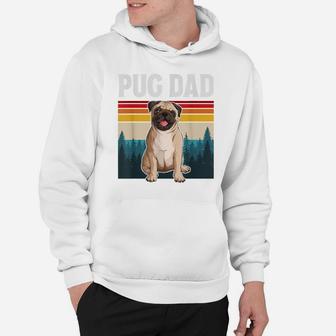 Mens Funny Pug Dad - Vintage Retro Pug Dog Lover Hoodie | Crazezy AU