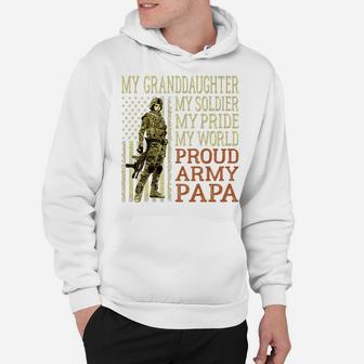 Mens My Granddaughter My Soldier Hero - Proud Army Papa | Grandpa Hoodie | Crazezy UK