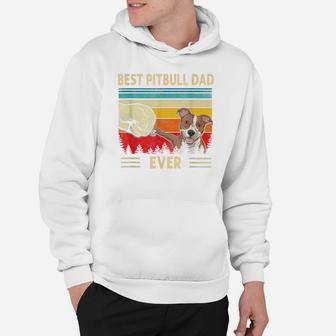 Mens Vintage Best Pitbull Dad Ever Bump Fit Dog Dad Fathers Day Hoodie | Crazezy AU