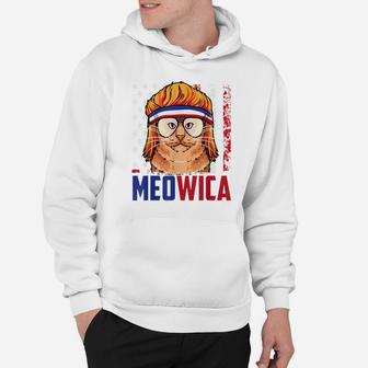 Meowica Cat Mullet American Flag Patriotic 4Th Of July Hoodie | Crazezy